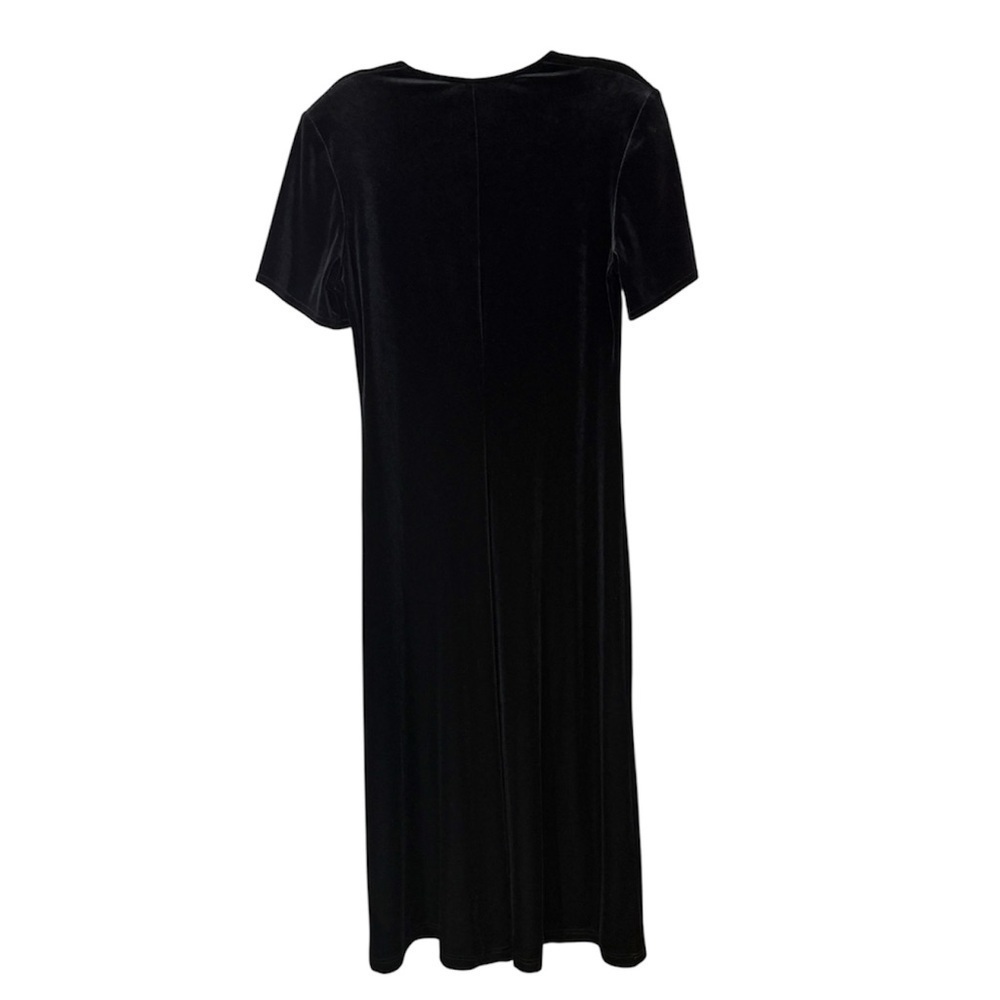 Vintage Cocktail Dress ONYX Nite by Wendy Chaitin Velvet Silver Glitter Black 14 - Picture 2 of 7